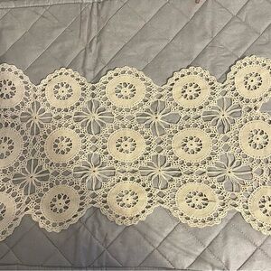 Vintage handmade rectangular crocheted doily.
